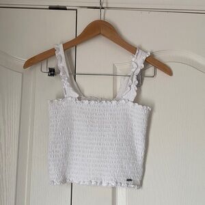 NWOT Hollister White Smocked Crop Top